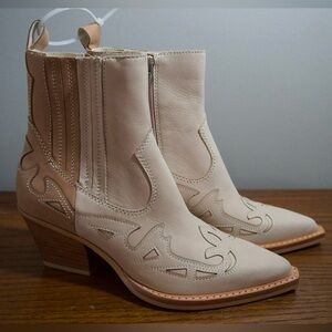 Dolce Vita Women's Beige Western Ankle Boots